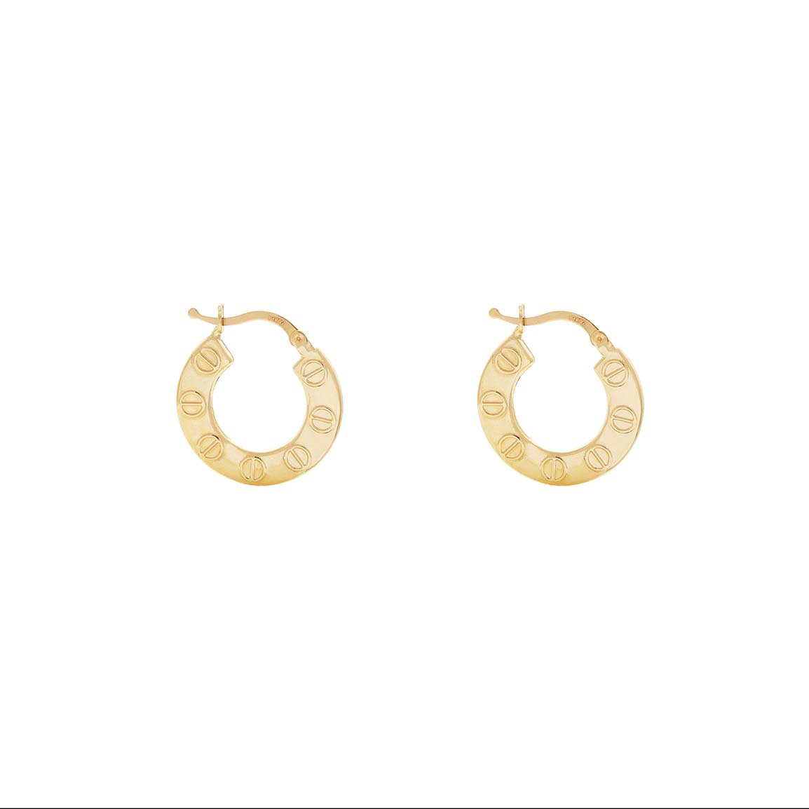 گوشواره طلا 18عیار حلقه کارتیه باریک
