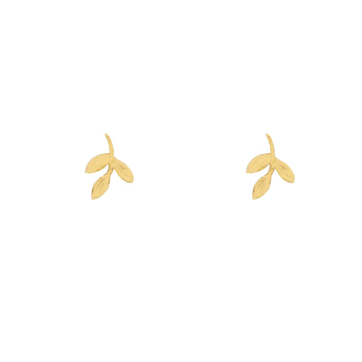 گوشواره طلا 18 عیار مدل سه برگ و ساقه