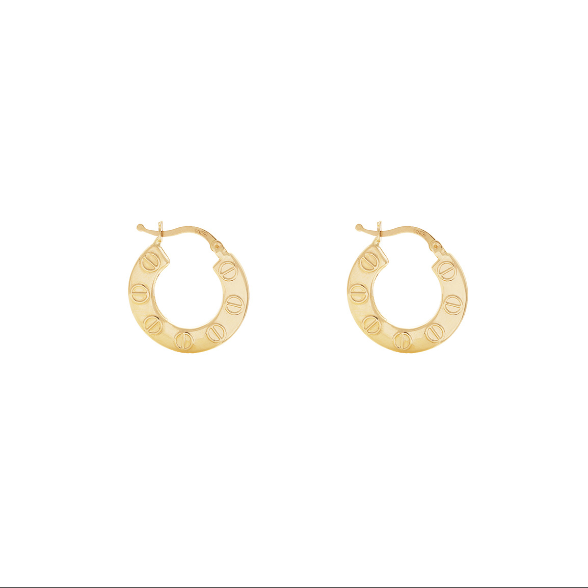 گوشواره 18 عیار حلقه کارتیه باریک