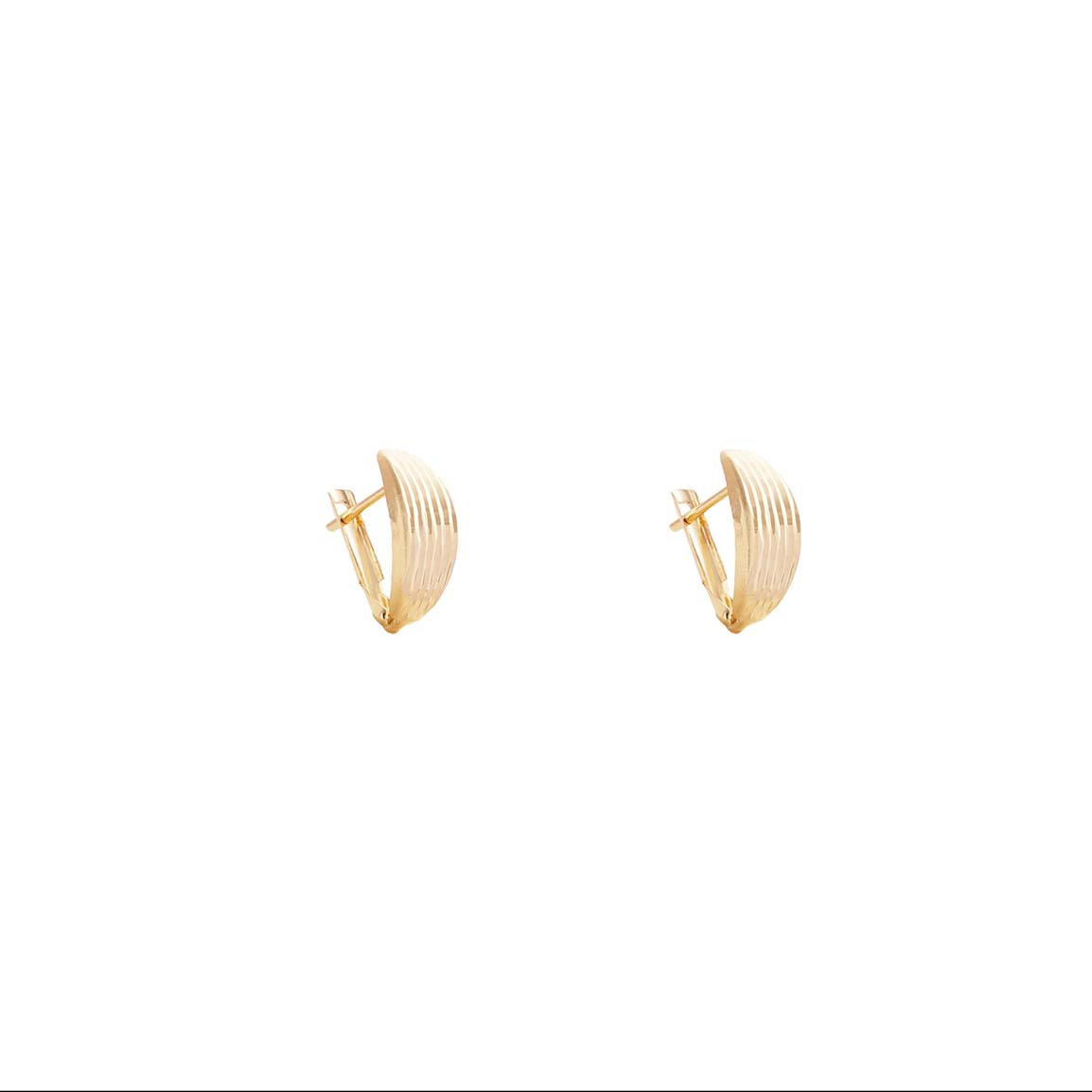 گوشواره طلا 18عیار نبات بیضی نیمه