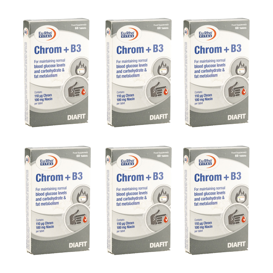 پک 6 عددی قرص Chrom + B3 بسته 60 عددی