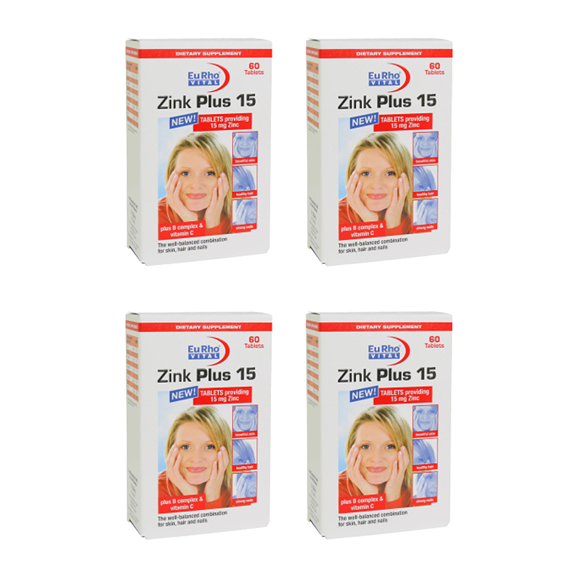 پک 4 عددی قرص Zink Plus 15 بسته 60 عددی