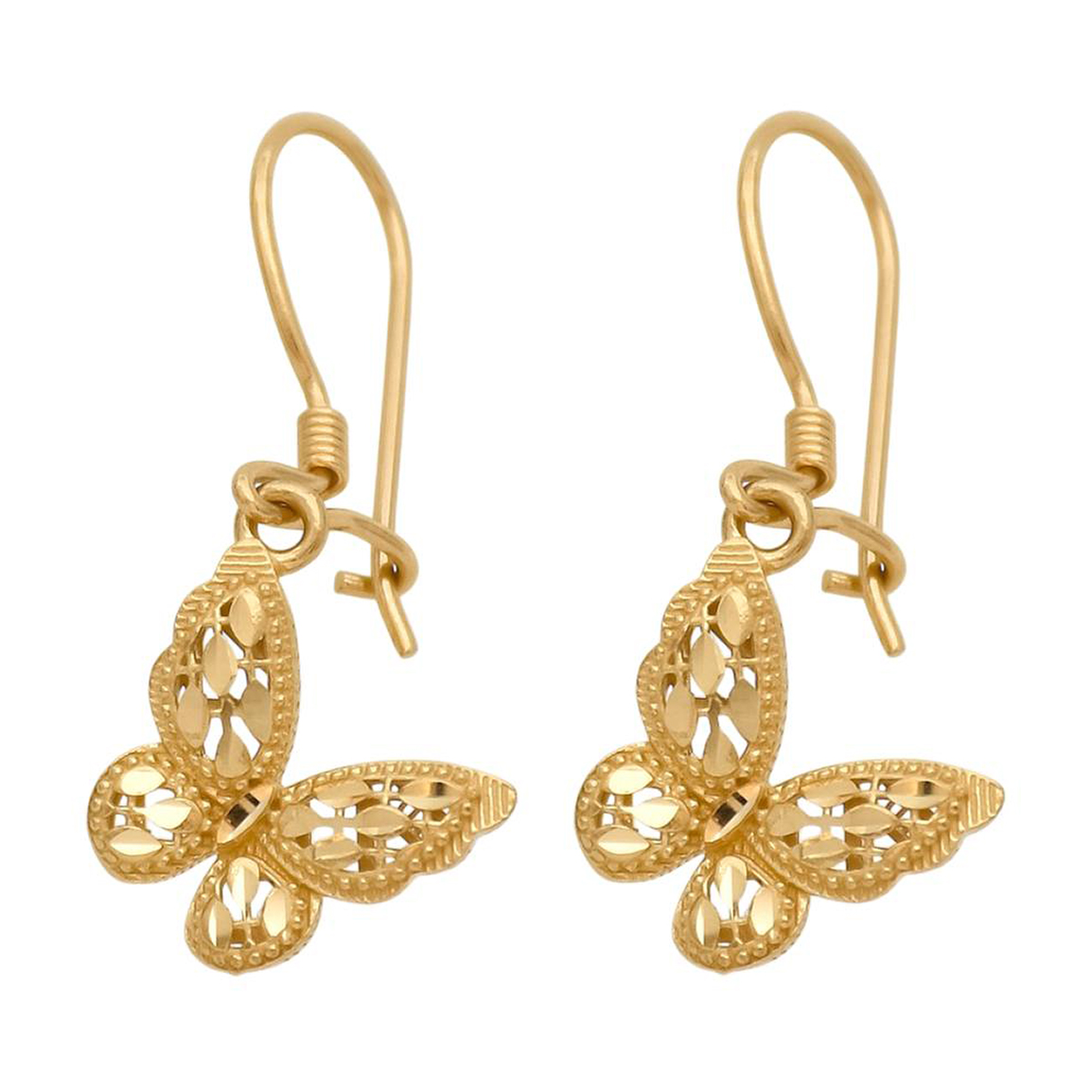 گوشواره طلا 18 عیار مدل فیوژن پروانه