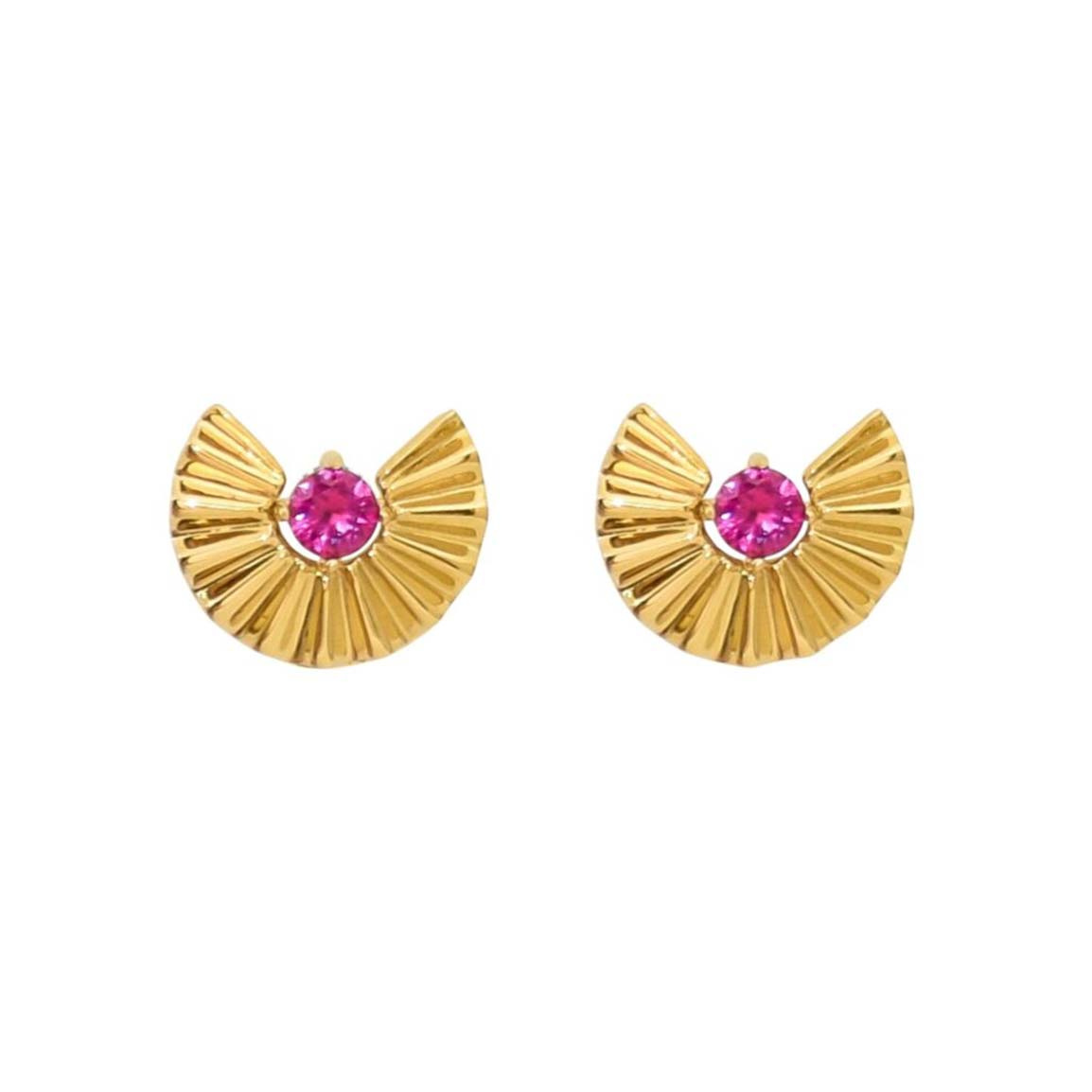 گوشواره طلا 18 عیار مدل خورشیدی