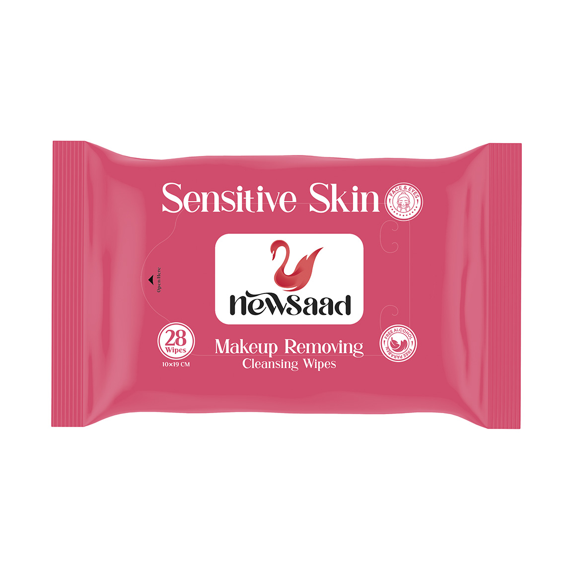دستمال آرایش پاک کن مدل sensetiv بسته 28 عددی