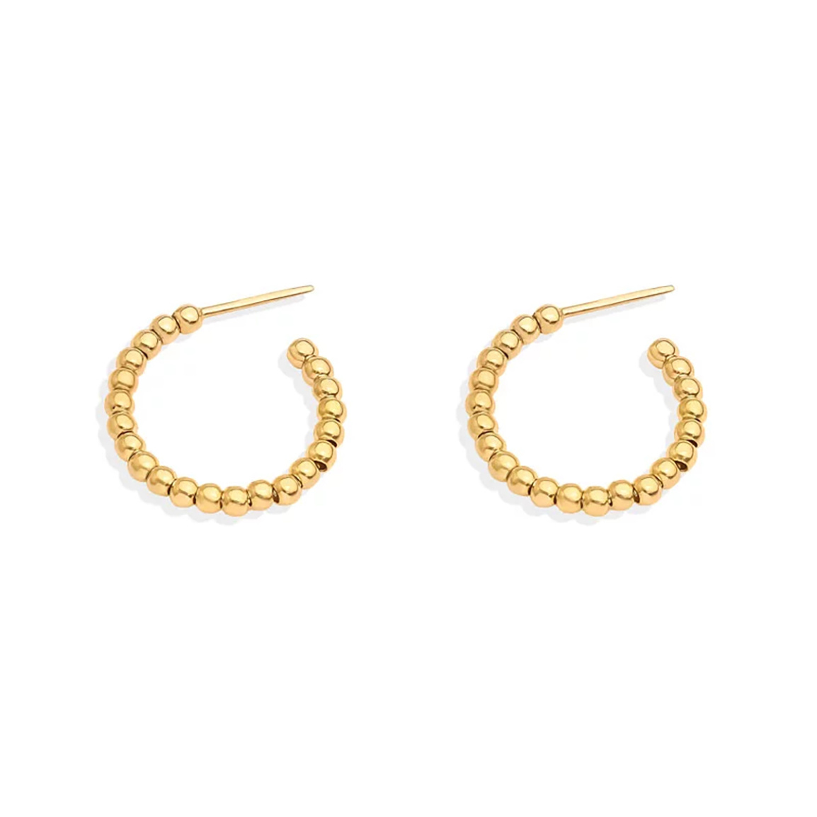 گوشواره طلا 18 عیار مدل میخی تمام گوی پیوسته