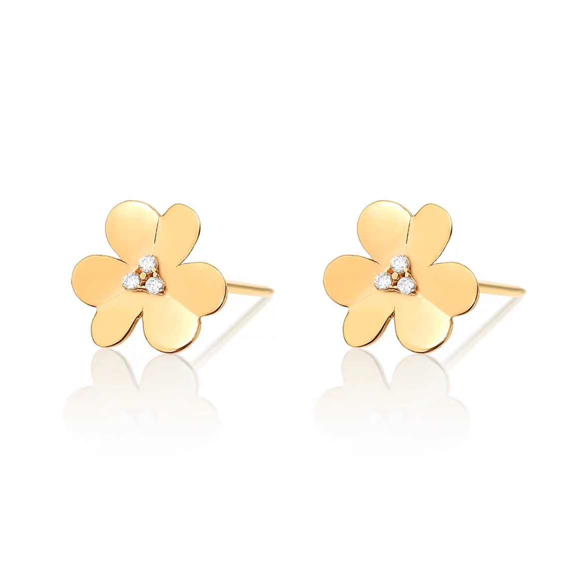 گوشواره طلا 18 عیار مدل گل ونکلیف فلور
