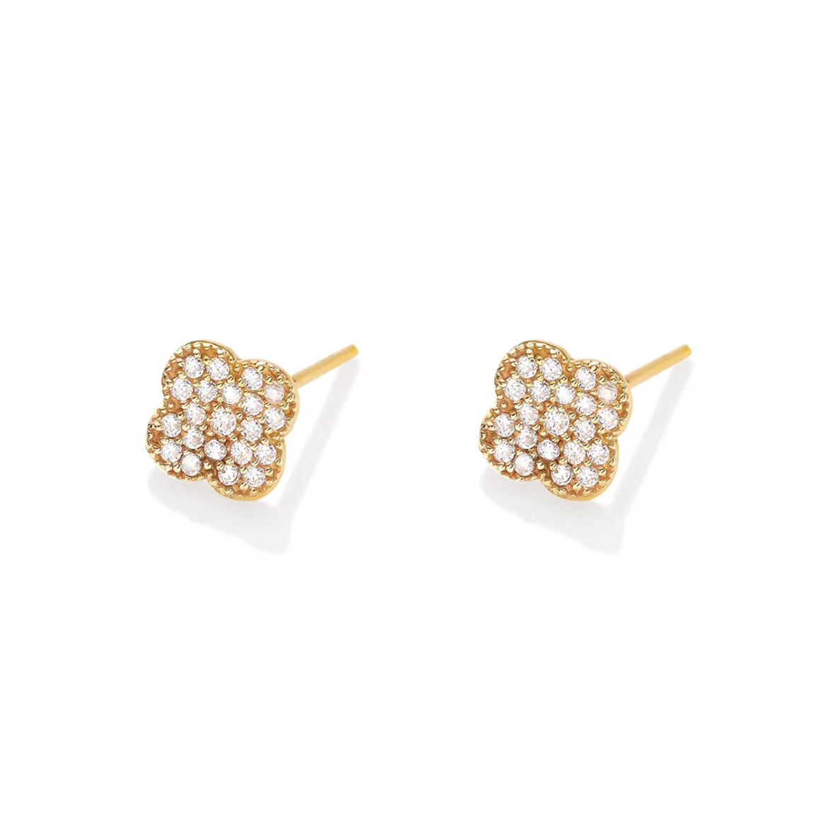 گوشواره طلا 18 عیار مدل ونکلیف تمام نگین