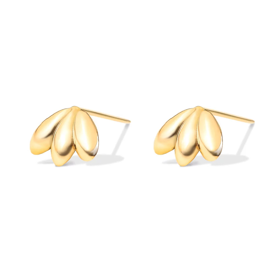 گوشواره طلا 18 عیار مدل سه گلبرگ دامله