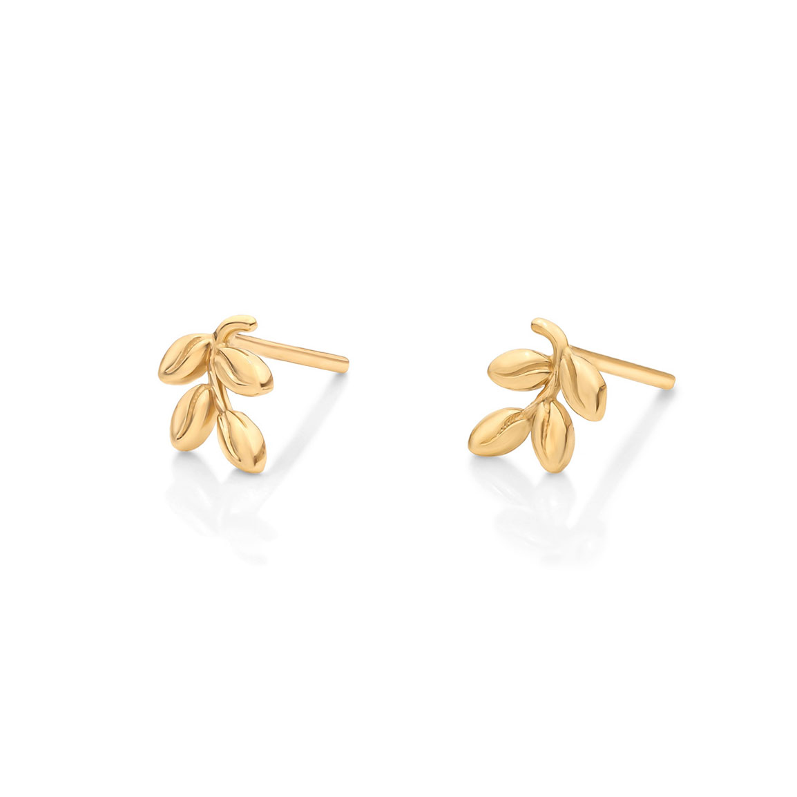گوشواره طلا 18 عیار مدل شاخه برگ