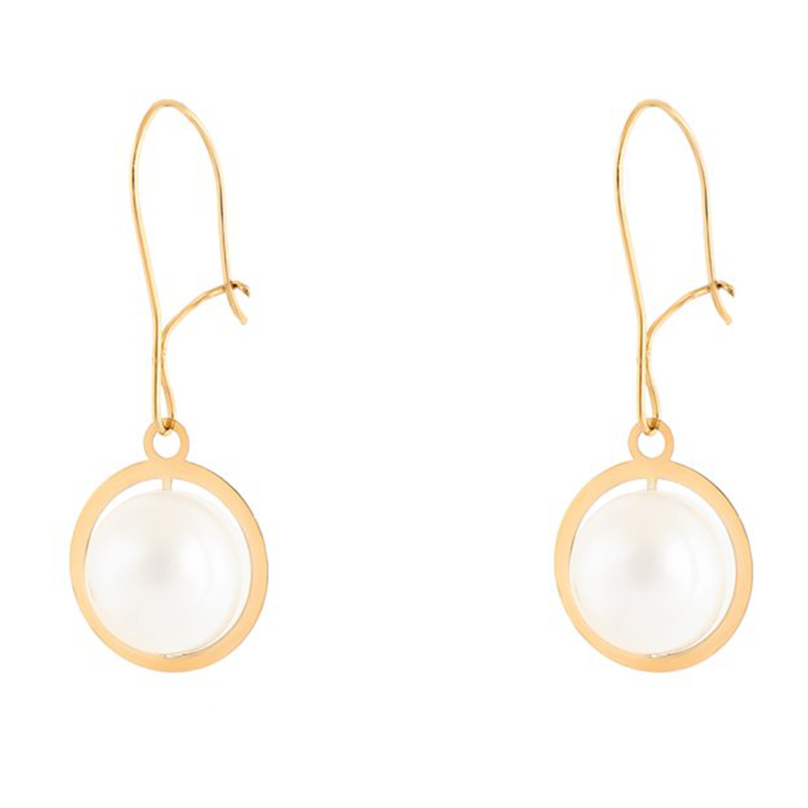 گوشواره طلا 18 عیار مدل مروارید کد E1702