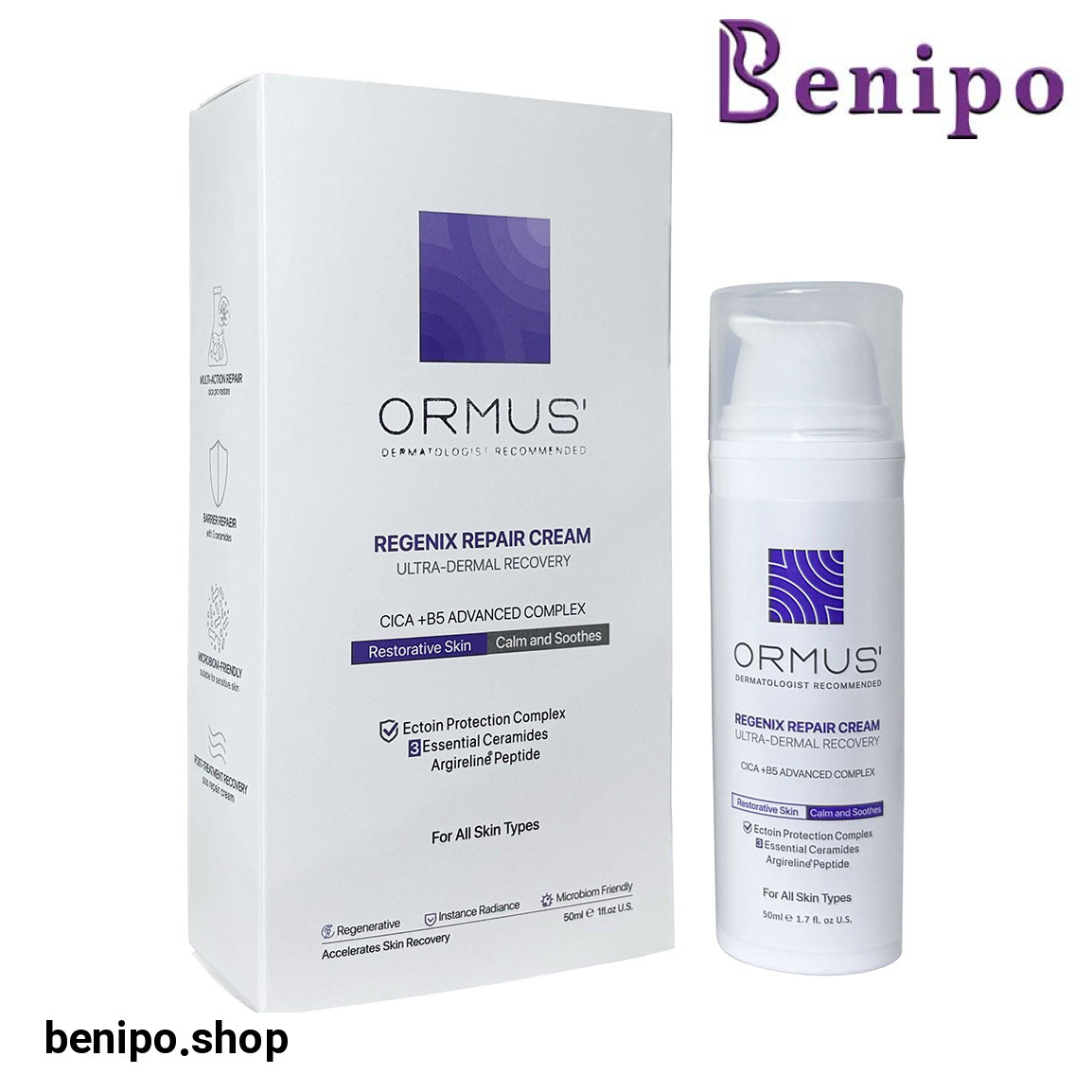 کرم ترمیم کننده مدل Ultra Dermal Recovery مناسب انواع پوست و حساس حجم 50 میلی لیتر