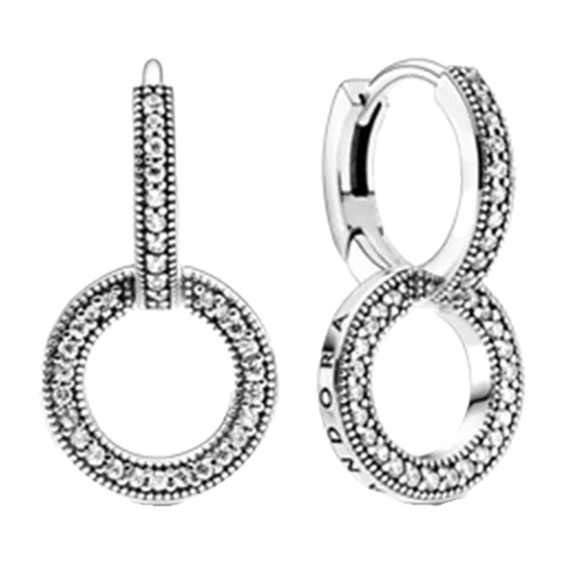 گوشواره حلقه ای نقره مدل دو حلقه